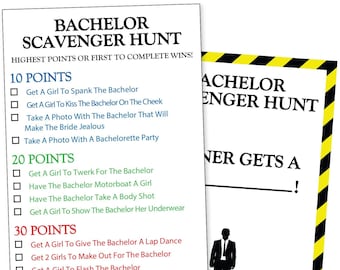 Bachelor Party Scavenger Hunt - Funny Bachelor Party Ideas, Supplies, Gifts, Decorations and Favors - Drinking Game