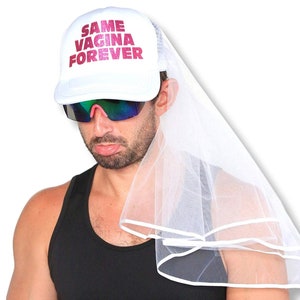 Bachelor Party Hat and Veil - Bachelor Party Ideas, Supplies, Gifts, Jokes and Favors