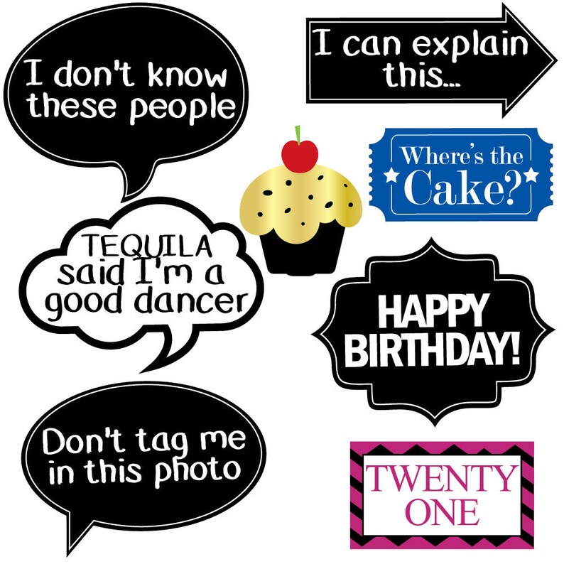 21st Birthday Photo Booth Party Props Funny 21st Birthday Party Supplies 40 Pieces Decorations and Favors