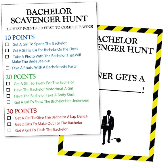 Bachelor Party Scavenger Hunt Funny Bachelor Party Ideas Etsy