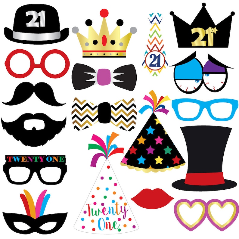 21st Birthday Photo Booth Party Props Funny 21st Birthday Party Supplies 40 Pieces Decorations and Favors