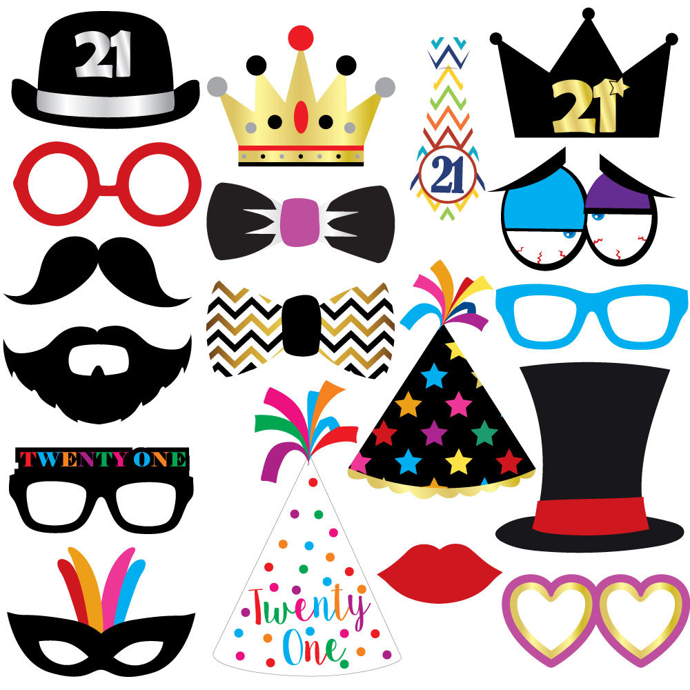 Printable 21st Birthday Party Photo Booth Props