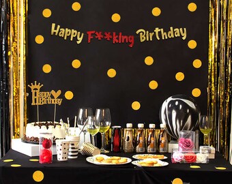 Set Of 3 Pre Strung Older Wiser Hotter Glitter Banner Funny Birthday Banner For Women 30th 40th 50th 60th 70th 80th Birthday Party Decorations Sign Gift(Black