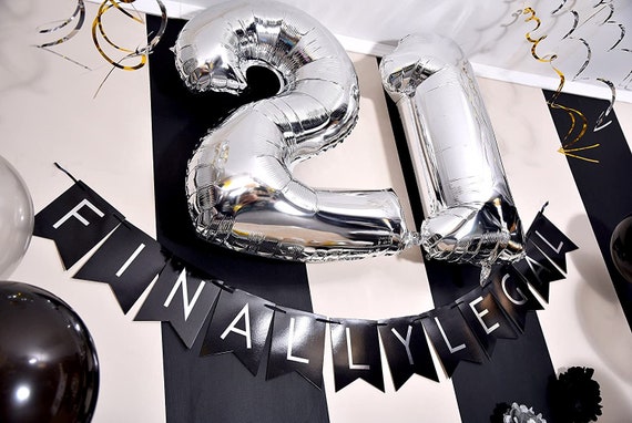 Hootyballoo 5 Pack Silver Number '25' Balloons Party Decorations Party – Love Kate's