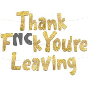 Going Away Party Gold Glitter Banner – Funny Farewell Party Decorations – We Will Miss You – Retirement Party – New Job Change
