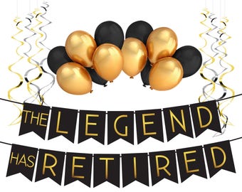 Retirement Decoration Pack - “The Legend Has Retired” - Retirement Party Supplies, Gifts and Decorations by Sterling James Company