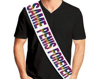 Gay Bachelor Party White Sash – LGBTQ Sash for Groom – Pride – Gay Wedding