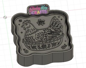 Nesting Hen 3D STL File Freshie Mold Housing