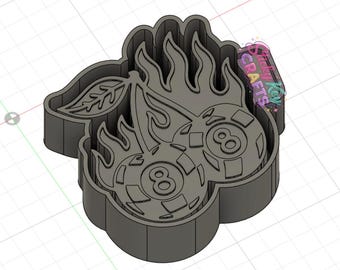 8 Ball Checkered Cherries 3D STL File Freshie Mold Housing