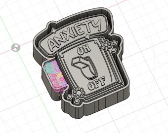 Anxiety On Off Switch 3D STL File Freshie Mold Housing
