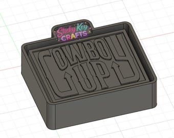 Cowboy Up 3D STL File Freshie Mold Housing