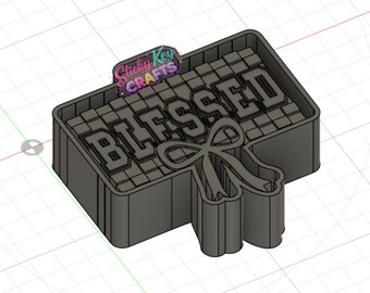 Blessed Checkered with Bow 3D STL File Freshie Mold Housing