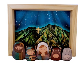 Handmade nativity scene for a Venezuelan friend, Nativity in a Box, Christmas Joy for a Venezuelan, Remembering Cerro Avila