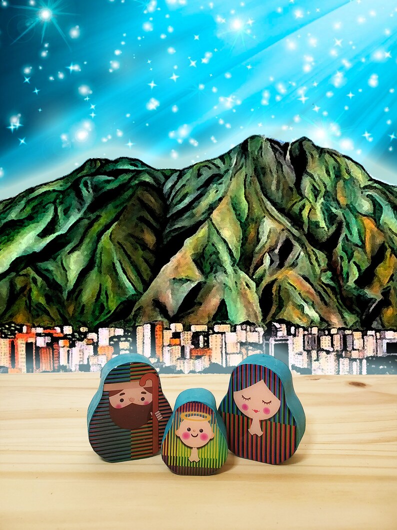 Venezuelan Nativity in Box, Christmas Set, Original Souvenir, Nostalgia