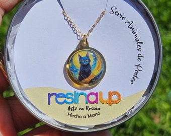 Intuition Connection Amulet Necklace, Black Cat Pendant, Cat Jewelry, Amulet Communication with Spirit and Astral Realms