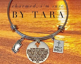 The Lord's Prayer bangle charm bracelet