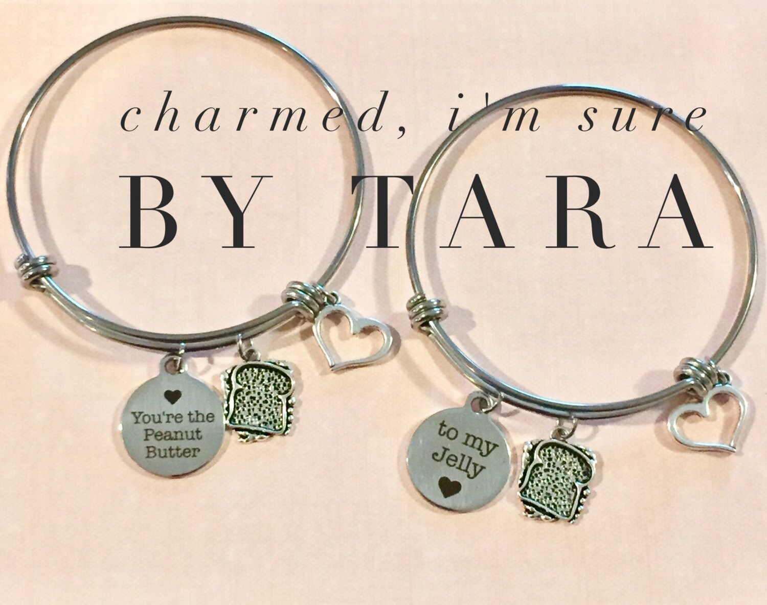 You're the Peanut Butter to My Jelly Bangle Charm Bracelet Etsy