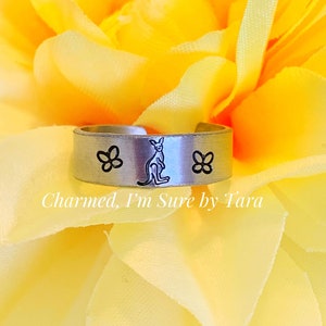 Kangaroo hand stamped ring