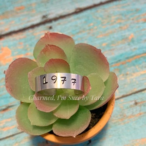 Hand stamped YEAR ring