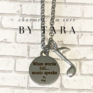 When words fail, music speaks Charm necklace