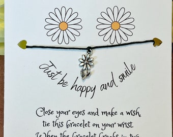 Daisy charm wish bracelet