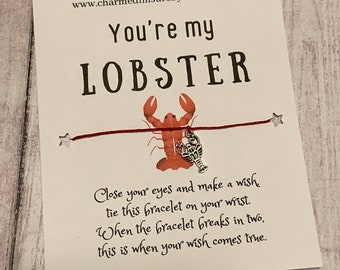 Friends inspired wish bracelet/ lobster charm