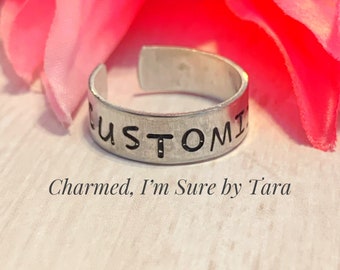 Custom hand stamped ring/ personalized