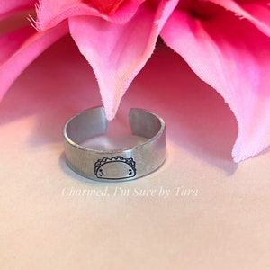 Taco hand stamped ring