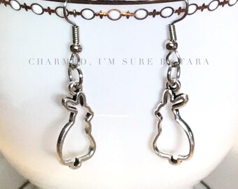 Rabbit dangle charm earrings