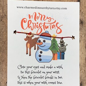 Snowman Merry Christmas wish bracelet