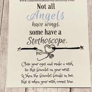 Stethoscope charm wish bracelet/ nurse/ doctor/ front line worker
