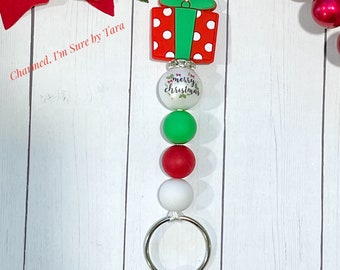 Lanyard, Christmas Present Beaded Lanyard, Teacher Lanyard, Nurse, School, Name Badge Holder, Breakaway Lanyard, Christmas Lanyard