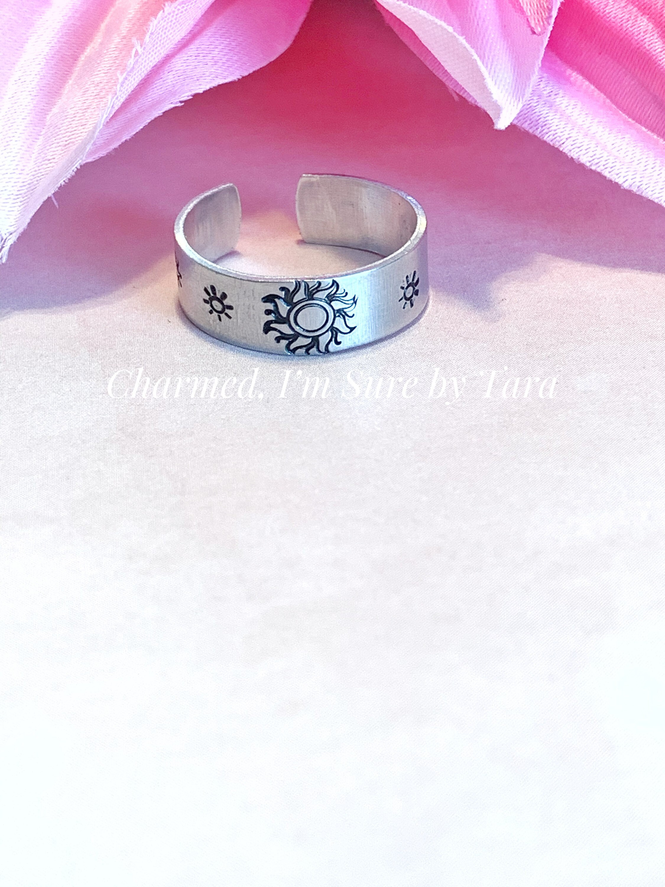 Sun Hand Stamped Ring - Etsy