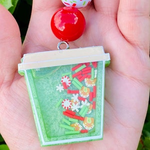 Christmas Coffee Beaded Shaker Keychain, Christmas Shaker Keychain, Coffee Keychain, Christmas, Shaker Keychain, Christmas Keychain, Cute