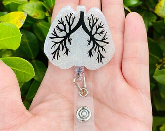 Lung Badge Reel, Glitter Anatomy, Nurse Pulmonologist Gift