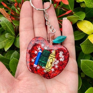 Teacher Shaker Keychain, Apple Keychain, Teacher Gift, Teacher Keychain, Apple Shaker Keychain, Cute Shaker Keychain, Keychain, Cute, Gift