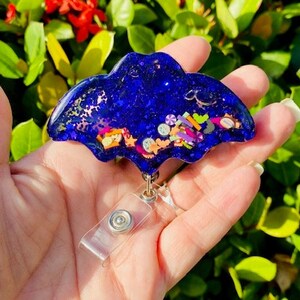Bat Shaker Badge Holder, Halloween Bat Shaker Badge Holder, Halloween Badge Reel, Halloween Shaker Badge Reel, Bat Badge Holder, Halloween