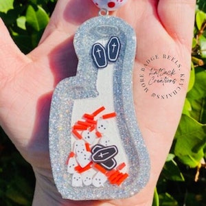 Horror Beaded Shaker Keychain, Halloween Shaker Keychain, Beaded Shaker Keychain, Halloween Keychain, Horror Keychain, Cute Keychain, Beaded