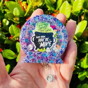 Crystal Ball Shaker Badge Reel, Halloween Shaker Badge Holder, Cauldron Shaker Badge Holder, Shaker Badge Reel, Halloween, Badge Holder,Cute