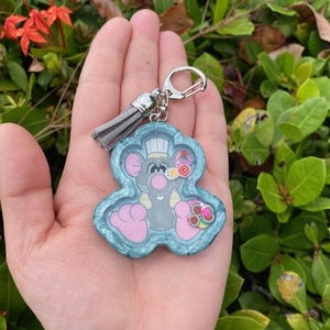 Mouse Chef Shaker Keychain with Tassel Accent, Mouse Chef, Shaker Keychain, Keychain, Gift Idea, France, Cute, Gift Idea, Shaker, Keychains