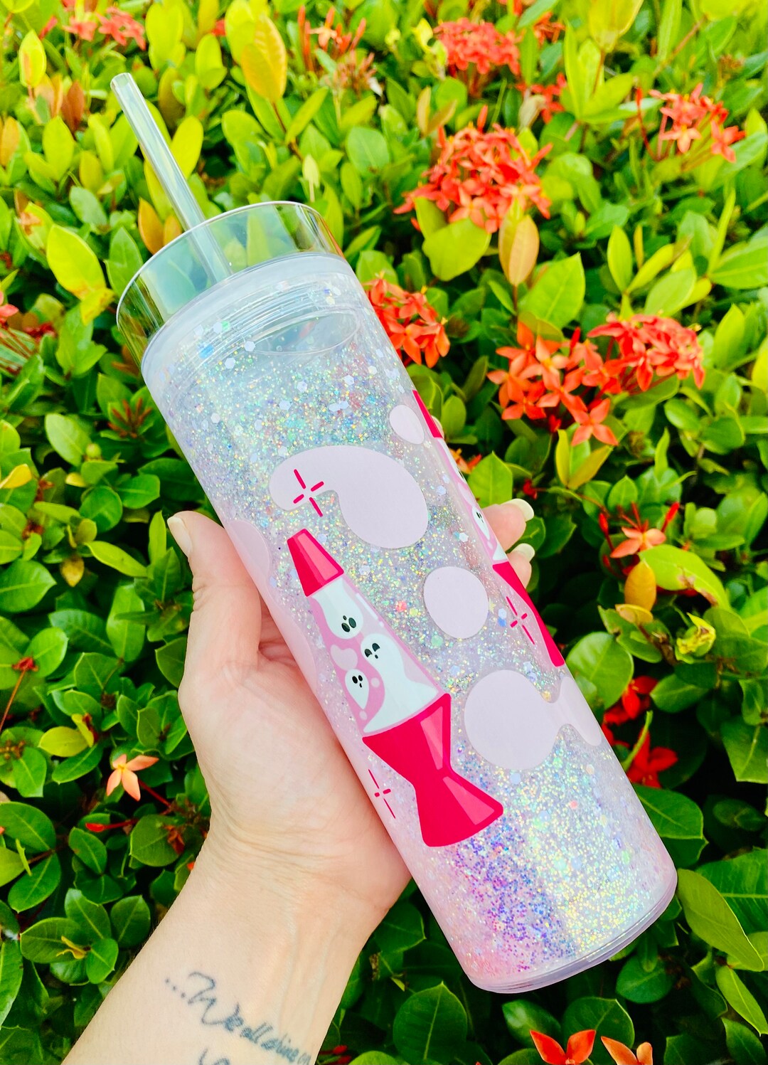 Ghost Lava Lamp Snowglobe Tumbler Ghost Tumbler Halloween Etsy