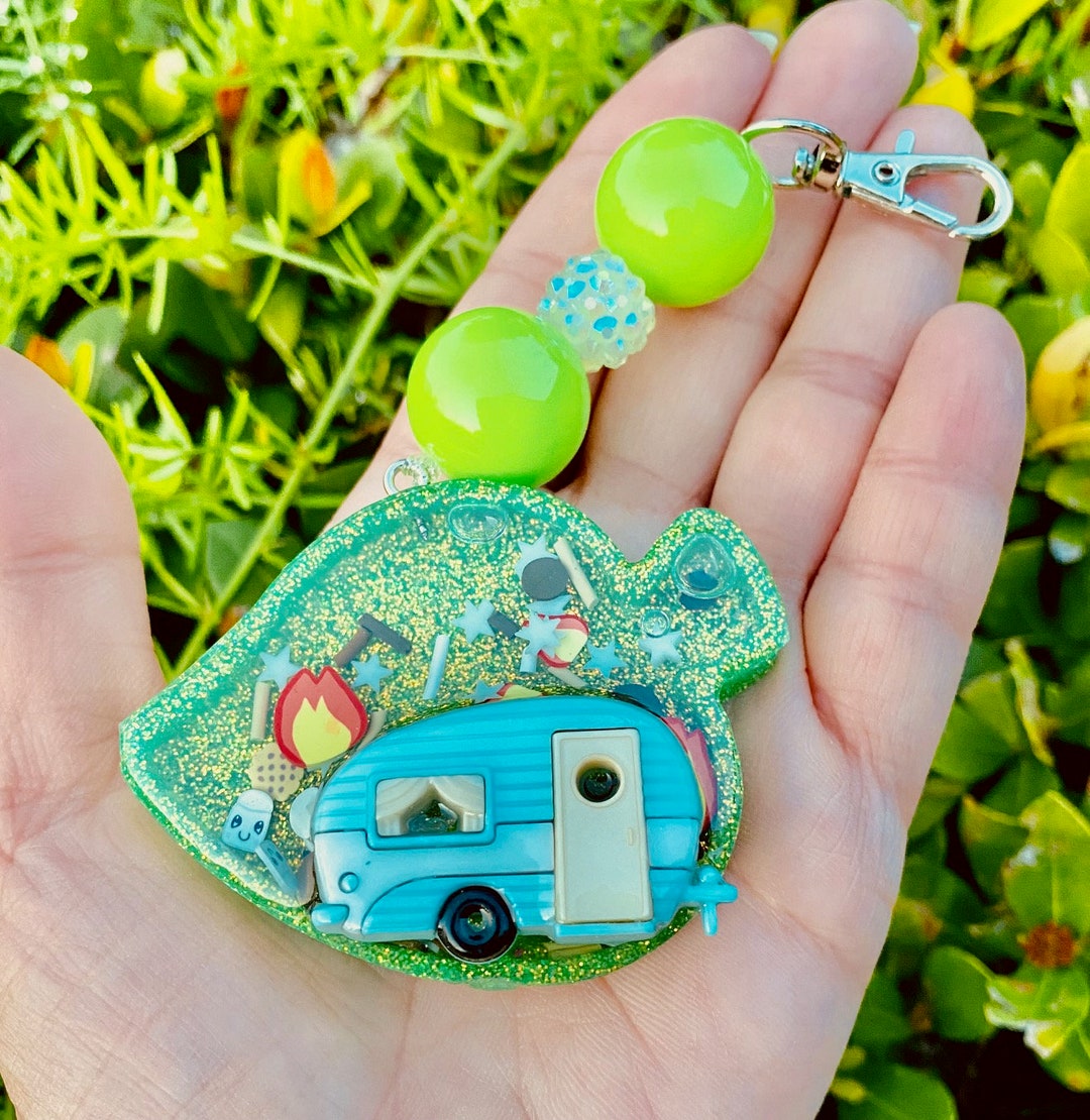Camper Beaded Shaker Keychain, Camping Gift - Etsy
