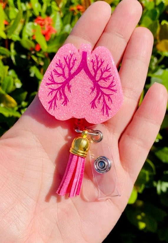 Lungs Flat Retractable Badge Reel, Lung Badge Reel, Lung Badge Holder,  Medical Badge Reel, Retractable Badge Holder, ID Holder, Cute Badge