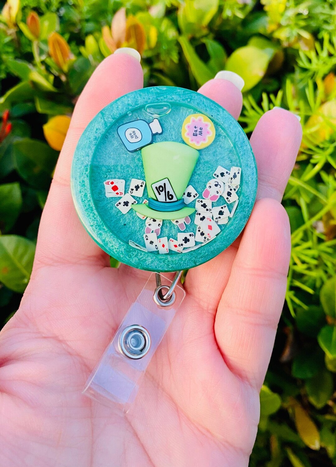 Wonderland Shaker Badge Reel, Shaker Badge Reel, Hat Badge Reel, Shaker