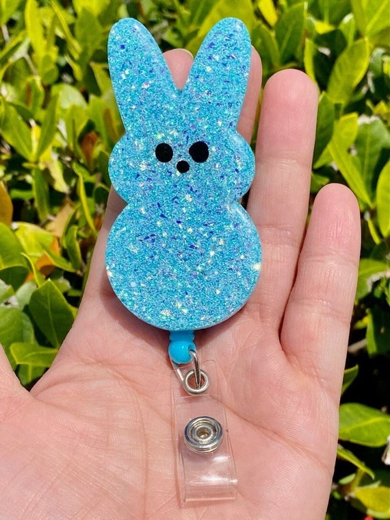 Marshmallow Bunny Flat Retractable Badge Holder, Easter Badge Reel, Easter  Badge Holder, Marshmallow Bunny Badge Reel, Badge Clip,Cute Badge