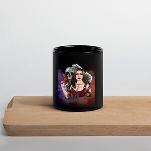 Gamer Girl Black Glossy Mug - Twitch Merch, Emote Art, Cute Gifts, Household Items, Cozy Vibes, Kitchen Ware, Coffee Mugs, Tea Mugs