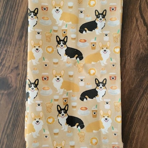 Corgis and Coffee Kitchen Tea Towel