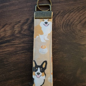 Corgis und Kaffee Tri Corgis beige Corgis Schlüsselanhänger Schlüsselanhänger Schlüsselband