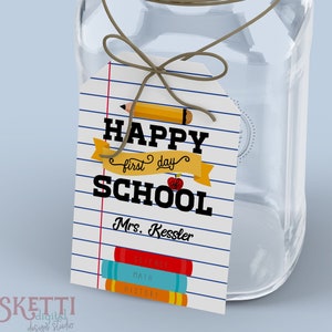 PERSONALIZED Printable FIRST DAY of School Gift Tags : Back To School