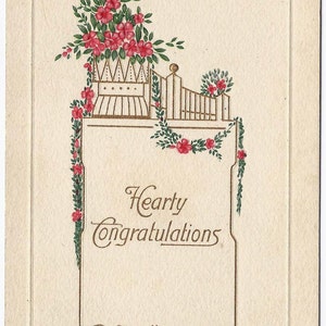 1918 alte Ansichtskarte, Blumen, Glückwünsche, 2c U.S. Stamp